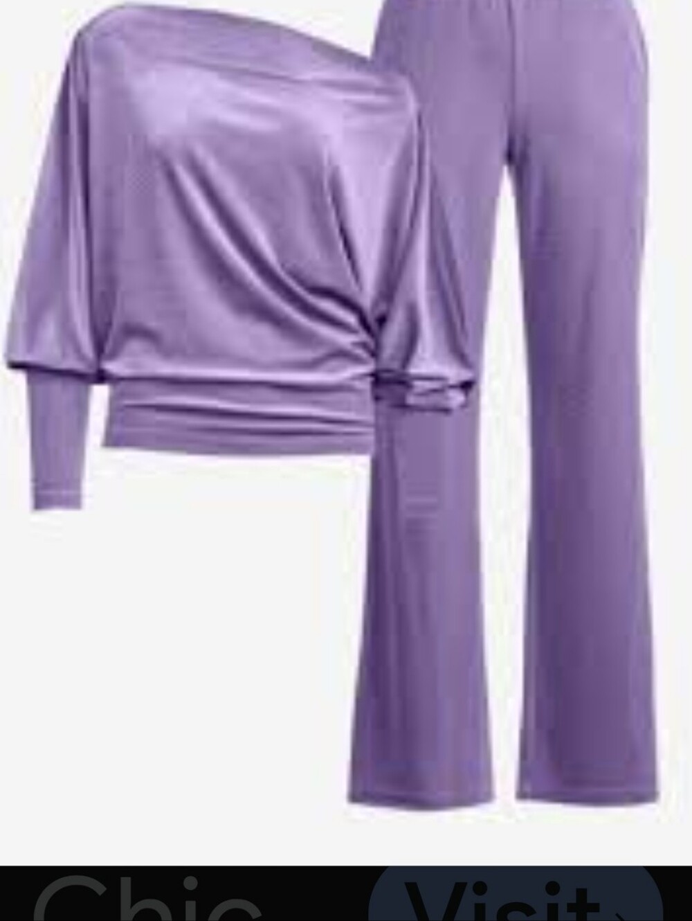New Boston Proper Lavender Off-Shoulder Lounge Pajama Set Size M
